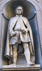 Fototapeta premium Giotto Florentine Painter Statue Uffizi Gallery Florence Italy