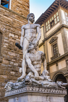 Hercules Cacus Statue Piazza Signoria Palazzo Vecchio Florence Italy