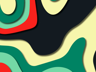 3D abstract background with paper cut shapes.Abstract paper carve template background,for book cover.Paper cut background. Abstract realistic paper decoration for design