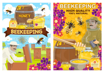 Beekeeping equipment, honey farm bee and beekeeper
