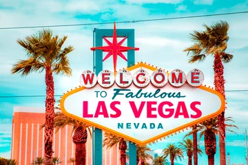 Keuken spatwand met foto Welkom bij Fabulous Las Vegas-bord, Las Vegas Strip, Nevada, VS © JFL Photography