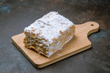 Napoleon dessert on plate