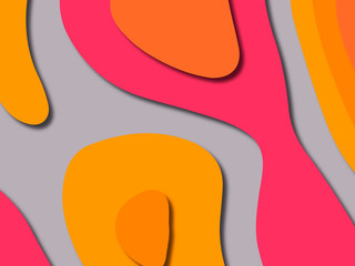 3D abstract background with paper cut shapes.Abstract paper carve template background,for book cover.Paper cut background. Abstract realistic paper decoration for design