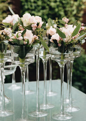 Pink flowers, elegant wedding  floral decoration
