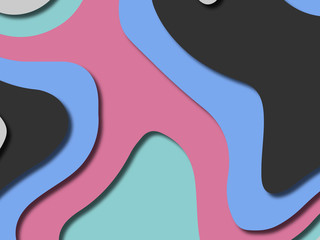 3D abstract background with paper cut shapes.Abstract paper carve template background,for book cover.Paper cut background. Abstract realistic paper decoration for design