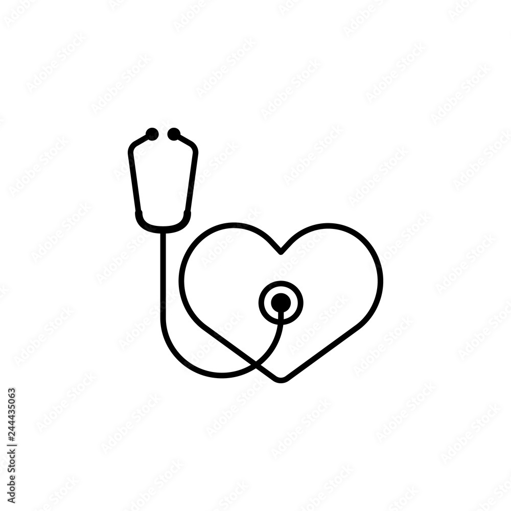 Poster heart endoscope icon. element of valentine's day icon for mobile concept and web apps. detailed hear