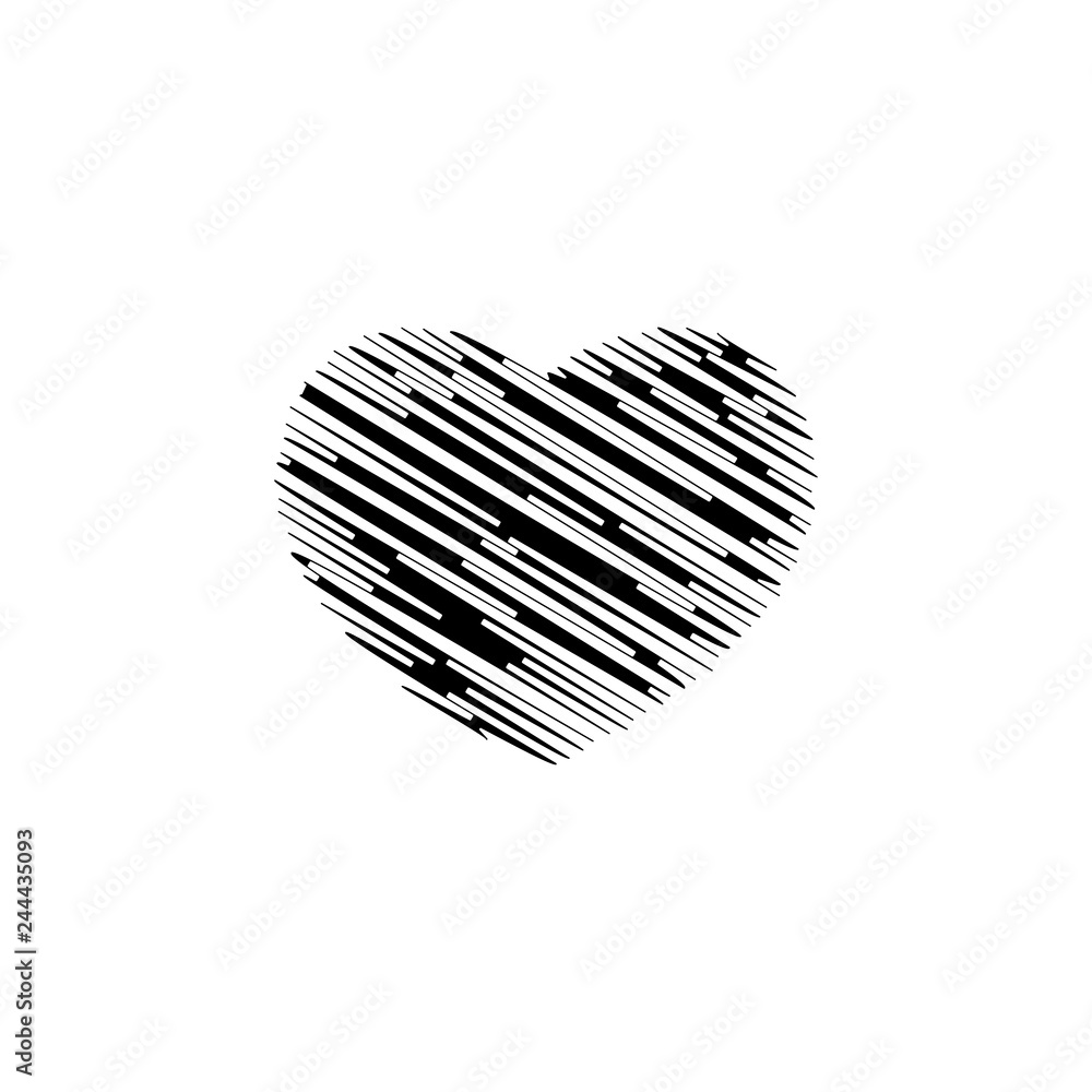 Poster graffiti heart shape icon. element of valentine's day icon for mobile concept and web apps. detailed