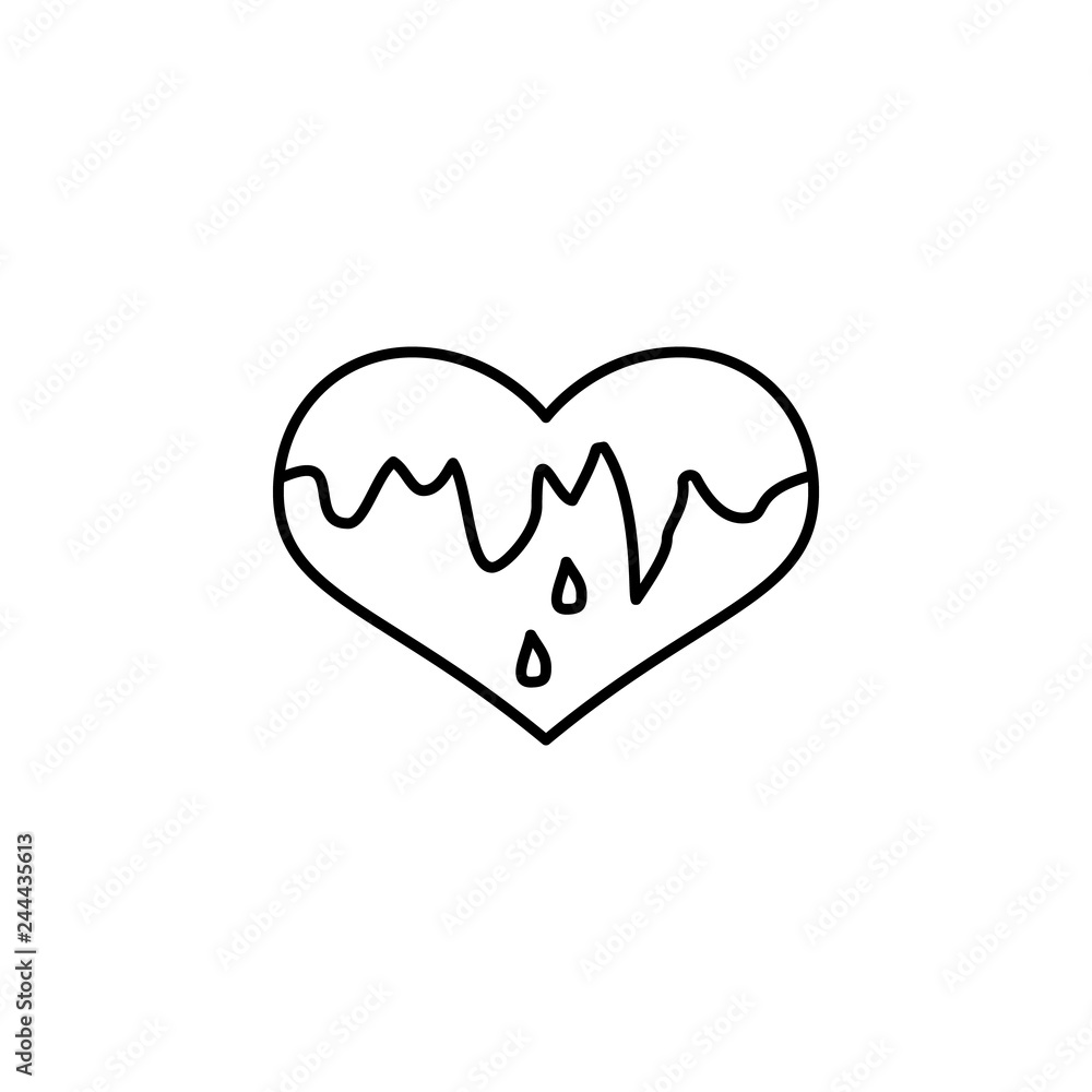 Poster chocolate heart icon. element of valentine's day icon for mobile concept and web apps. detailed choc