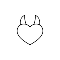 devil heart with 2 horns  icon. Element of Valentine's Day icon for mobile concept and web apps. Detailed devil heart with 2 horns  icon can be used for web and mobile