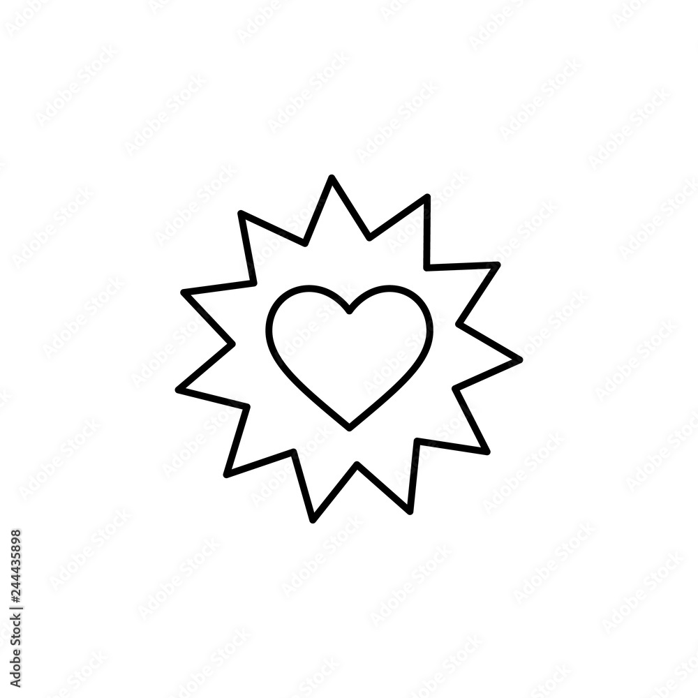 Poster heart with stars icon. element of valentine's day icon for mobile concept and web apps. detailed hea