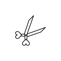 scissors with heart  icon. Element of Valentine's Day icon for mobile concept and web apps. Detailed scissors with heart  icon can be used for web and mobile