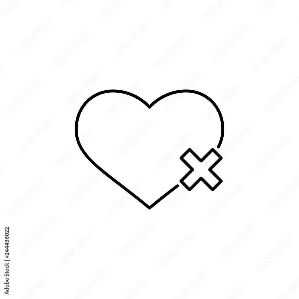 Poster no heart icon. element of valentine's day icon for mobile concept and web apps. detailed no heart ic