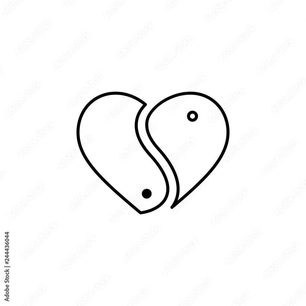 Poster harmony heart icon. element of valentine's day icon for mobile concept and web apps. detailed harmon