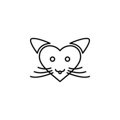 love cat with heart  icon. Element of Valentine's Day icon for mobile concept and web apps. Detailed love cat with heart  icon can be used for web and mobile