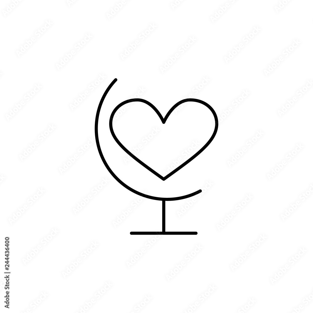 Poster heart globe icon. element of valentine's day icon for mobile concept and web apps. detailed heart gl