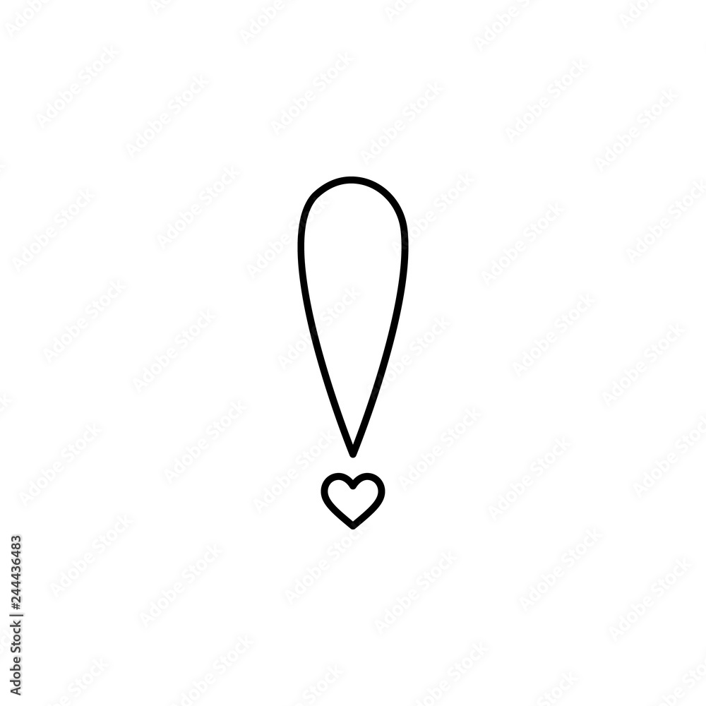 Poster exclamation of heart icon. element of valentine's day icon for mobile concept and web apps. detailed