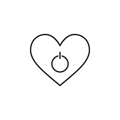 heart shaped power button icon. Element of Valentine's Day icon for mobile concept and web apps. Detailed heart shaped power button icon can be used for web and mobile