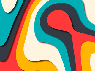 3D abstract background with paper cut shapes.Abstract paper carve template background,for book cover.Paper cut background. Abstract realistic paper decoration for design