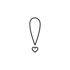 exclamation of heart  icon. Element of Valentine's Day icon for mobile concept and web apps. Detailed exclamation of heart  icon can be used for web and mobile