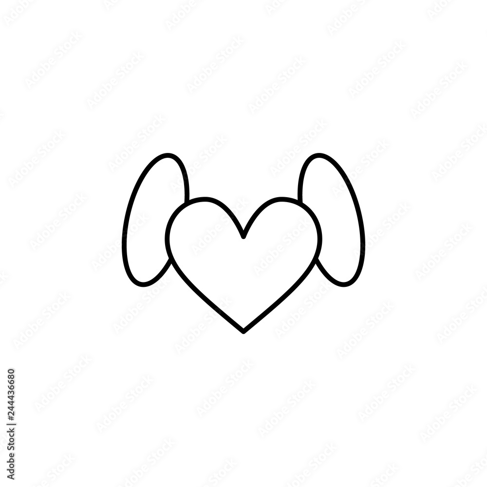 Aufkleber heart with wings icon. element of valentine's day icon for mobile concept and web apps. detailed hea