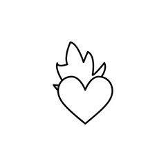 heart of fire icon. Element of Valentine's Day icon for mobile concept and web apps. Detailed heart of fire icon can be used for web and mobile
