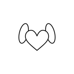 heart with wings icon. Element of Valentine's Day icon for mobile concept and web apps. Detailed heart with wings icon can be used for web and mobile