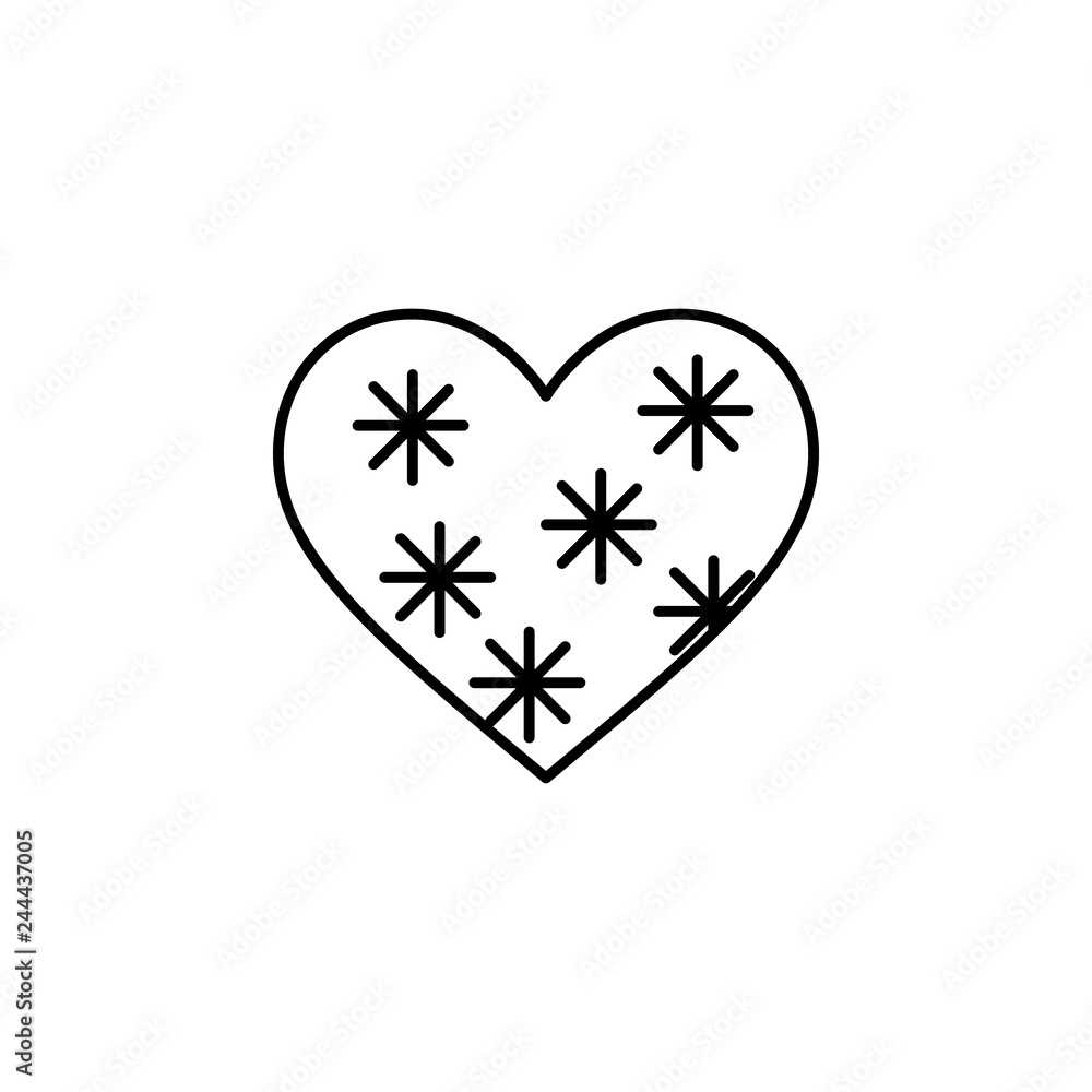 Poster heart with ornaments icon. element of valentine's day icon for mobile concept and web apps. detailed