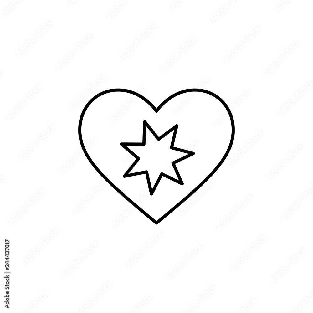 Poster star in heart icon. element of valentine's day icon for mobile concept and web apps. detailed star i