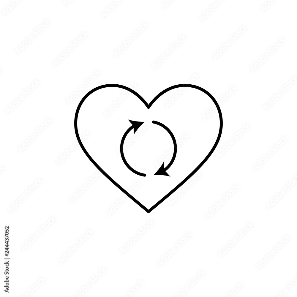 Poster heart refreshment icon. element of valentine's day icon for mobile concept and web apps. detailed he