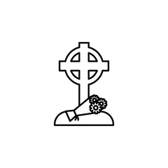 funeral, grave icon. Element of death icon for mobile concept and web apps. Detailed funeral, grave icon can be used for web and mobile