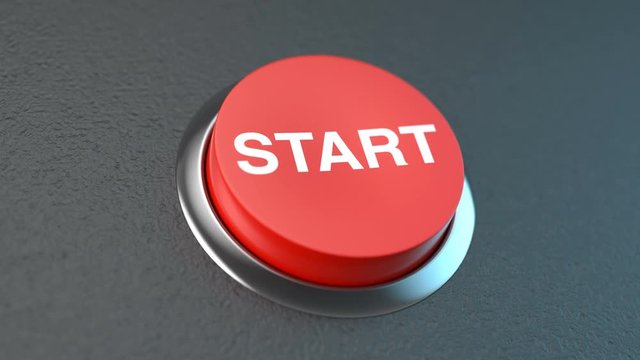 Beautiful animation from left to right red button symbolizing start