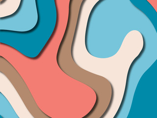 3D abstract background with paper cut shapes.Abstract paper carve template background,for book cover.Paper cut background. Abstract realistic paper decoration for design