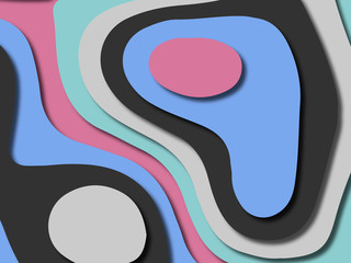 3D abstract background with paper cut shapes.Abstract paper carve template background,for book cover.Paper cut background. Abstract realistic paper decoration for design