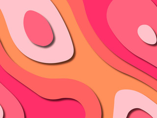 3D abstract background with paper cut shapes.Abstract paper carve template background,for book cover.Paper cut background. Abstract realistic paper decoration for design