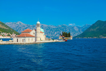 Fototapeta premium montenegro boka kotor bay perast island f virgin on reef