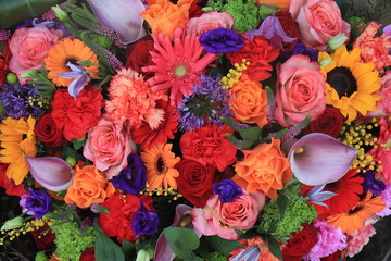 Bright colored flower bouquet