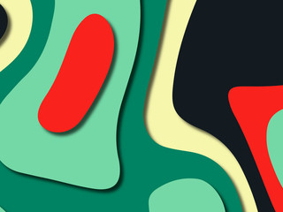 3D abstract background with paper cut shapes.Abstract paper carve template background,for book cover.Paper cut background. Abstract realistic paper decoration for design