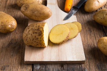 Raw potato food . Fresh potato