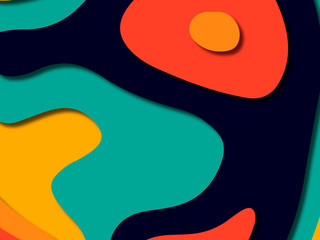 3D abstract background with paper cut shapes.Abstract paper carve template background,for book cover.Paper cut background. Abstract realistic paper decoration for design