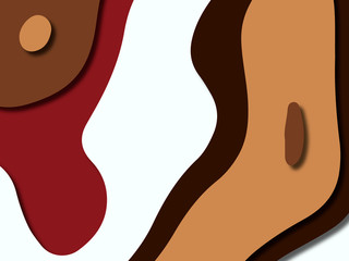 3D abstract background with paper cut shapes.Abstract paper carve template background,for book cover.Paper cut background. Abstract realistic paper decoration for design