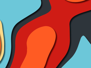 3D abstract background with paper cut shapes.Abstract paper carve template background,for book cover.Paper cut background. Abstract realistic paper decoration for design