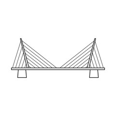Isolated object of bridgework and bridge logo. Set of bridgework and landmark vector icon for stock.