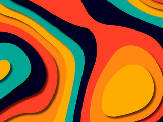 3D abstract background with paper cut shapes.Abstract paper carve template background,for book cover.Paper cut background. Abstract realistic paper decoration for design