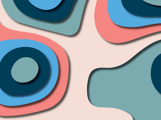 3D abstract background with paper cut shapes.Abstract paper carve template background,for book cover.Paper cut background. Abstract realistic paper decoration for design