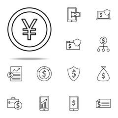 yen coin icon. Finance And Chart icons universal set for web and mobile