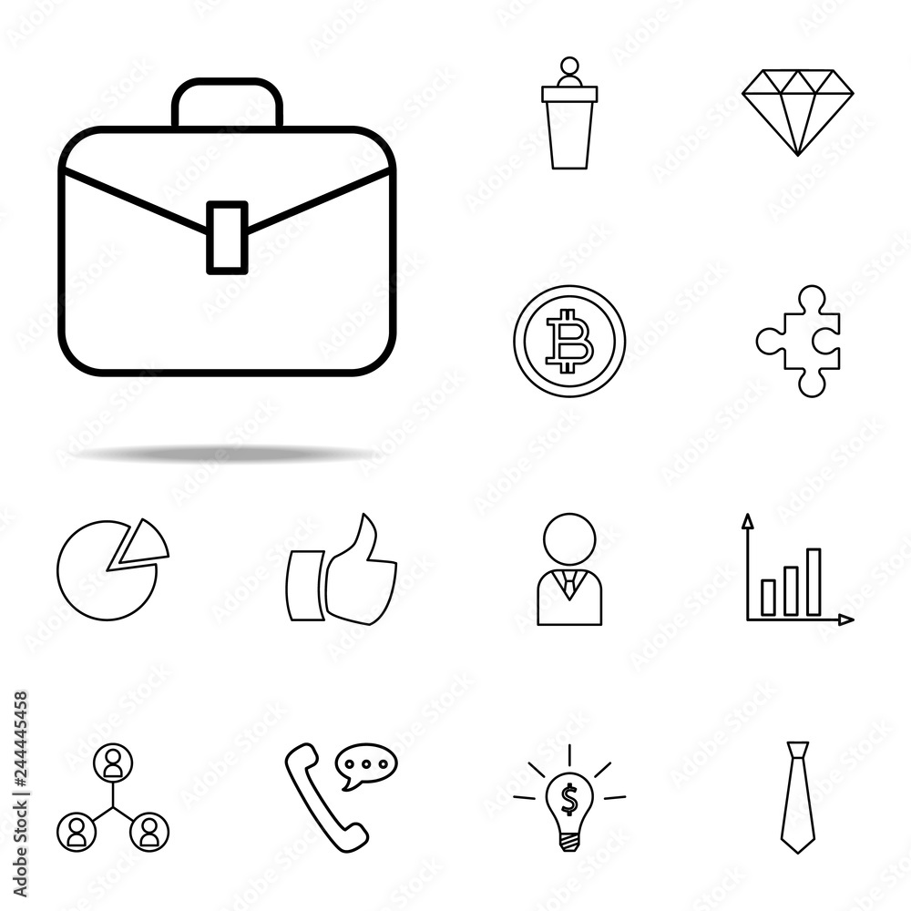 Aufkleber briefcase icon. finance and chart icons universal set for web and mobile