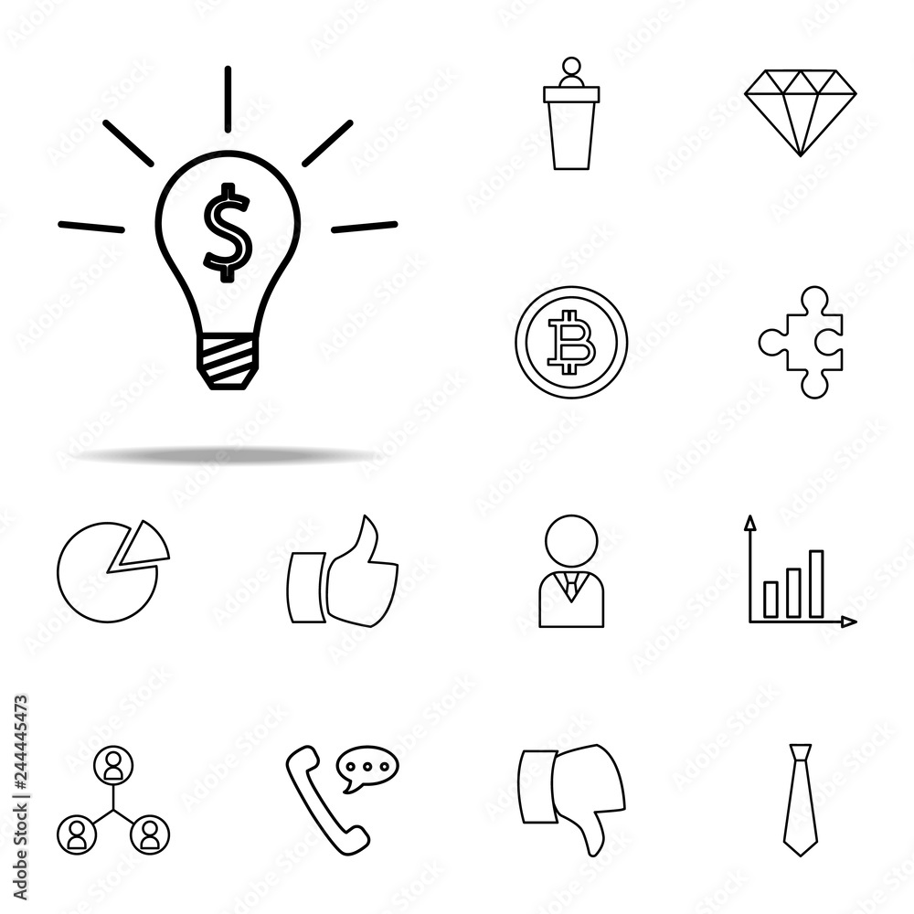 Poster business idea icon. finance and chart icons universal set for web and mobile