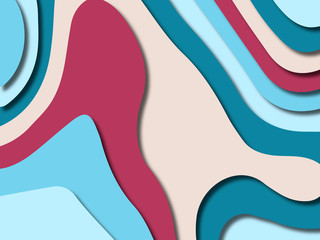 3D abstract background with paper cut shapes.Abstract paper carve template background,for book cover.Paper cut background. Abstract realistic paper decoration for design