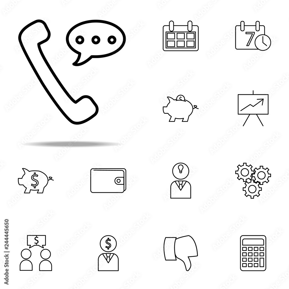 Poster phone conversation icon. finance and chart icons universal set for web and mobile
