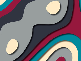 3D abstract background with paper cut shapes.Abstract paper carve template background,for book cover.Paper cut background. Abstract realistic paper decoration for design